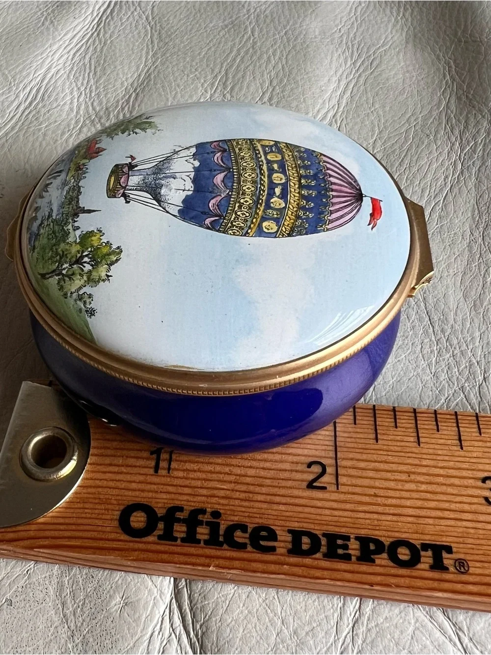 Halcyon Days Enamels Hot Air Balloon Trinket Box 1784 Ascent at Strasbourg
